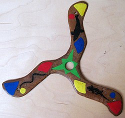 A boomerang with holes.